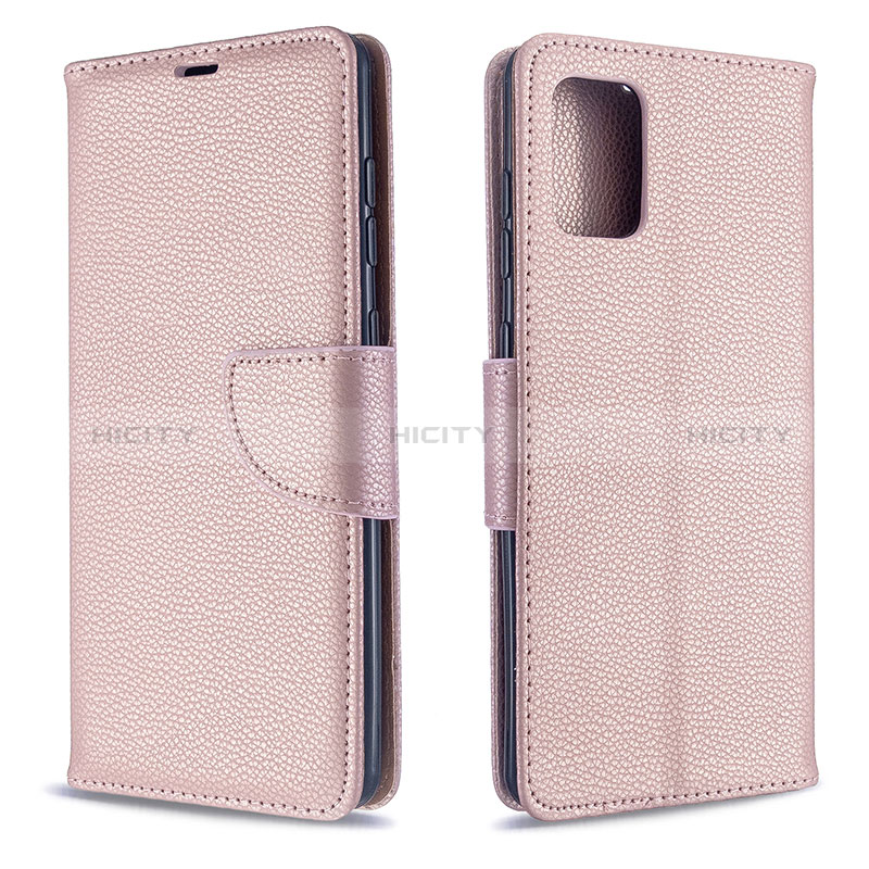 Coque Portefeuille Livre Cuir Etui Clapet B06F pour Samsung Galaxy A71 5G Or Rose Plus