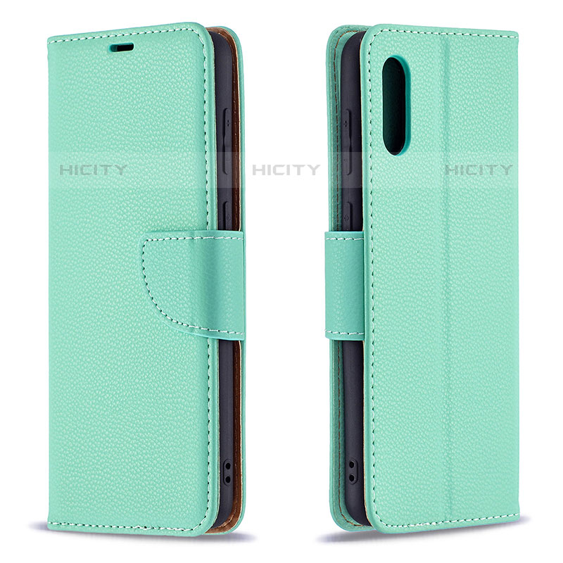 Coque Portefeuille Livre Cuir Etui Clapet B06F pour Samsung Galaxy M02 Vert Plus