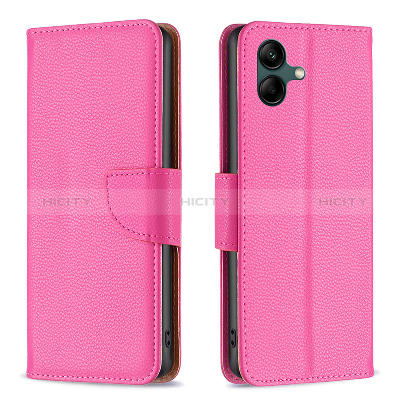 Coque Portefeuille Livre Cuir Etui Clapet B06F pour Samsung Galaxy M04 Rose Rouge Plus