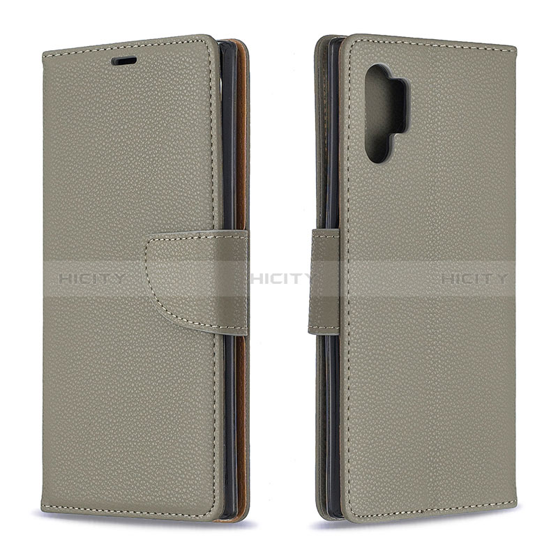 Coque Portefeuille Livre Cuir Etui Clapet B06F pour Samsung Galaxy Note 10 Plus 5G Gris Plus