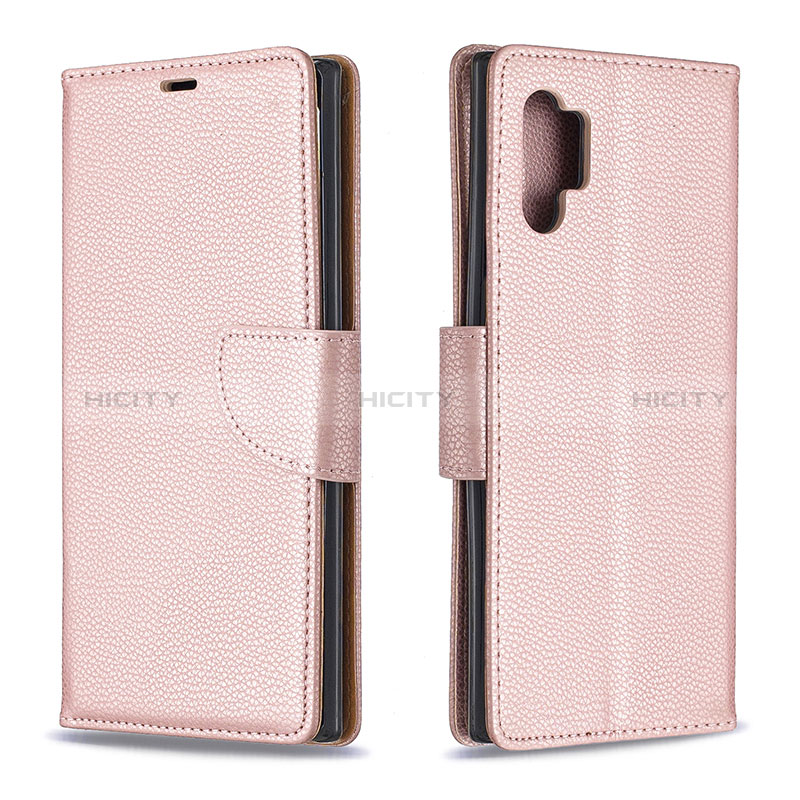 Coque Portefeuille Livre Cuir Etui Clapet B06F pour Samsung Galaxy Note 10 Plus 5G Or Rose Plus