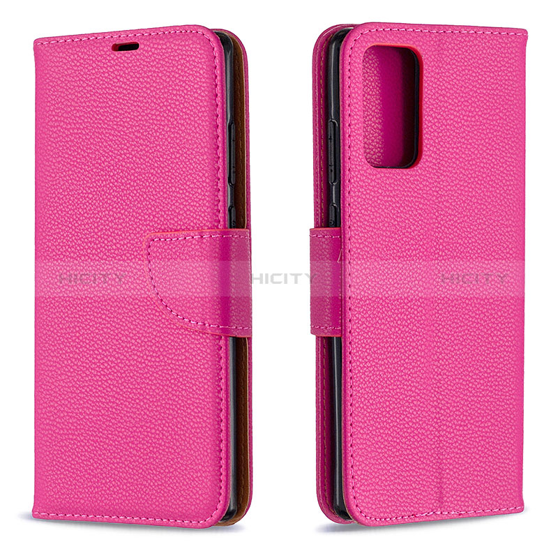 Coque Portefeuille Livre Cuir Etui Clapet B06F pour Samsung Galaxy Note 20 5G Rose Rouge Plus