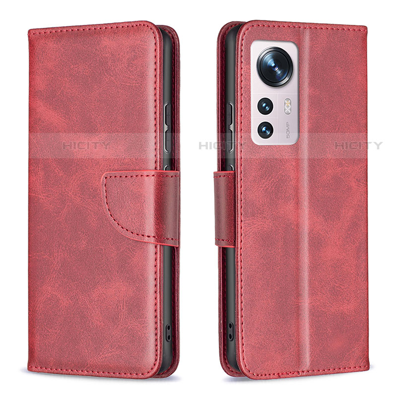 Coque Portefeuille Livre Cuir Etui Clapet B06F pour Xiaomi Mi 12S Pro 5G Rouge Plus