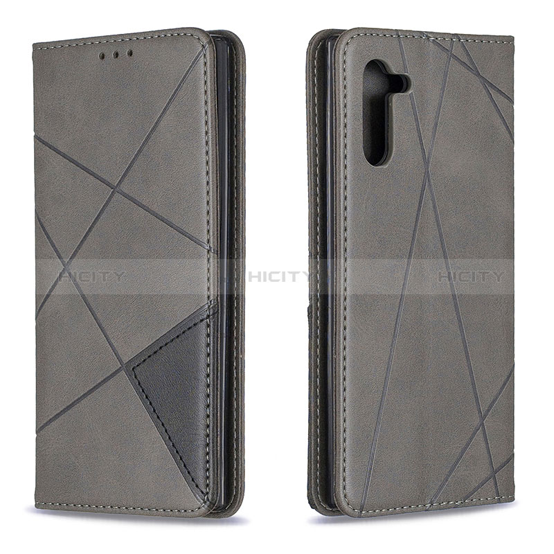 Coque Portefeuille Livre Cuir Etui Clapet B07F pour Samsung Galaxy Note 10 5G Gris Plus