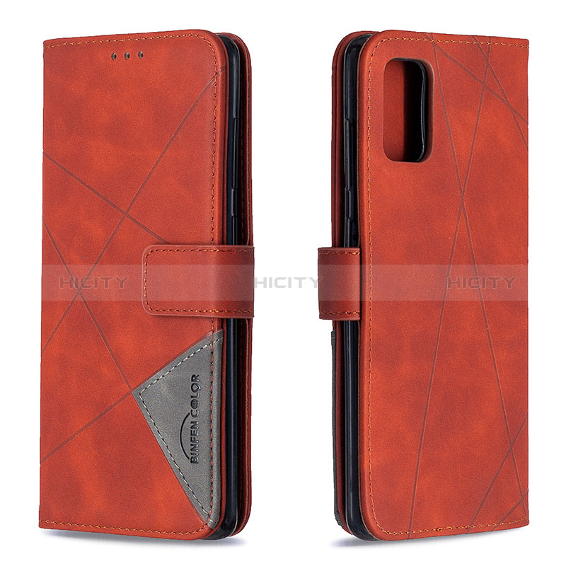 Coque Portefeuille Livre Cuir Etui Clapet B08F pour Samsung Galaxy A71 4G A715 Orange Plus