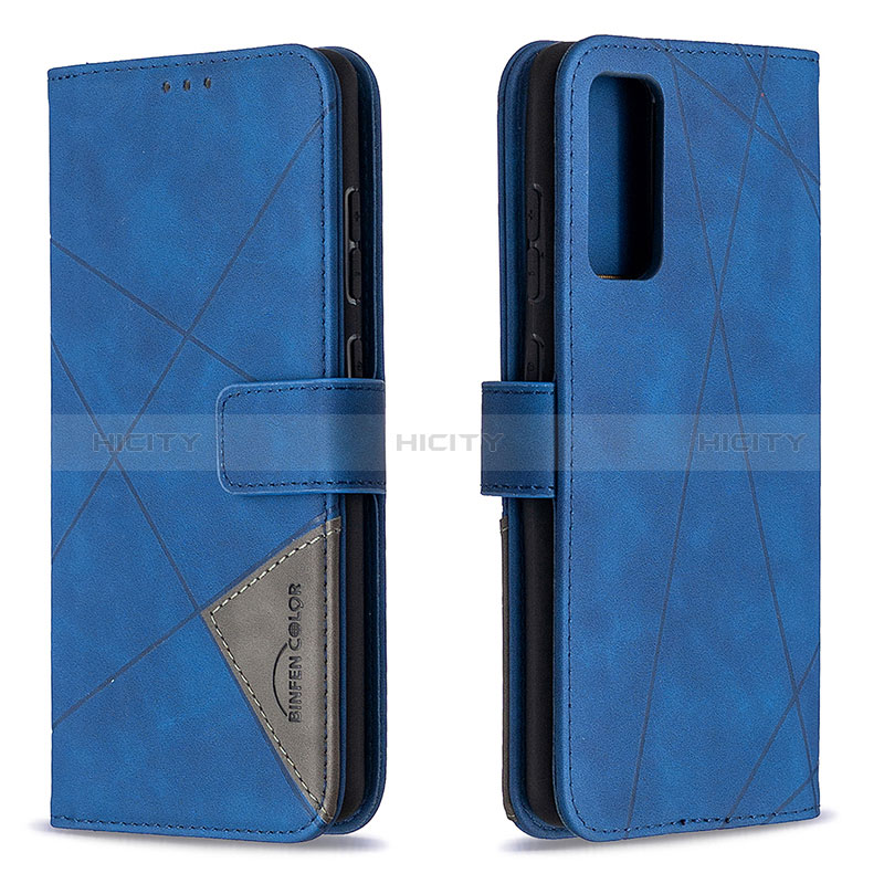 Coque Portefeuille Livre Cuir Etui Clapet B08F pour Samsung Galaxy S20 FE 5G Bleu Plus