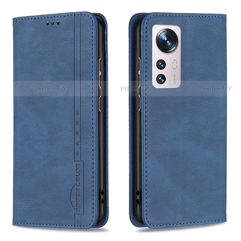 Coque Portefeuille Livre Cuir Etui Clapet B09F pour Xiaomi Mi 12 Pro 5G Bleu Plus