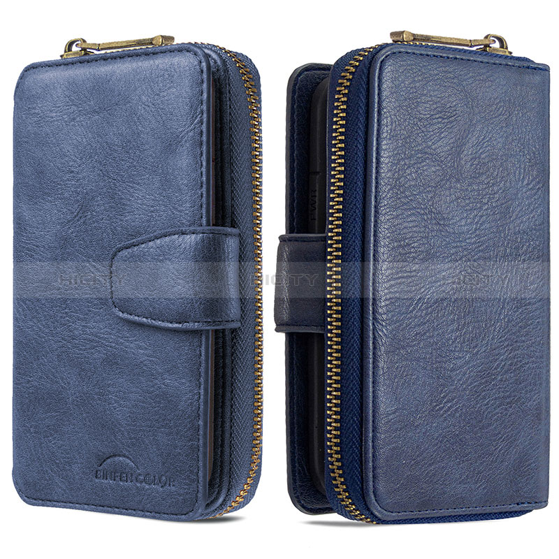 Coque Portefeuille Livre Cuir Etui Clapet B10F pour Samsung Galaxy M40S Bleu Plus