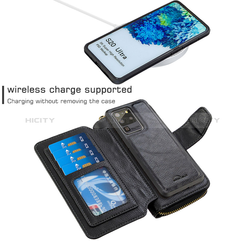 Coque Portefeuille Livre Cuir Etui Clapet B10F pour Samsung Galaxy S20 Ultra 5G Plus