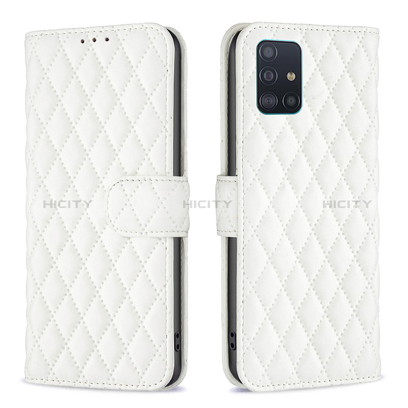 Coque Portefeuille Livre Cuir Etui Clapet B11F pour Samsung Galaxy A51 5G Blanc Plus
