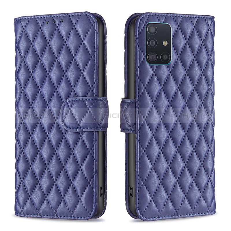 Coque Portefeuille Livre Cuir Etui Clapet B11F pour Samsung Galaxy A51 5G Bleu Plus