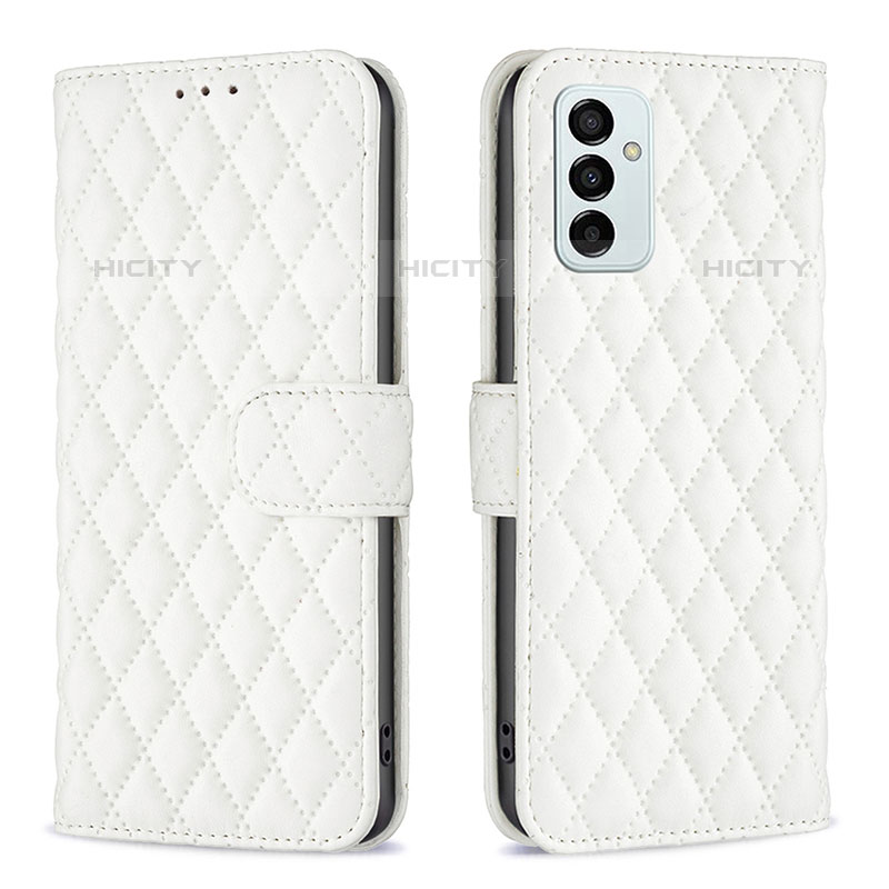 Coque Portefeuille Livre Cuir Etui Clapet B11F pour Samsung Galaxy M23 5G Blanc Plus