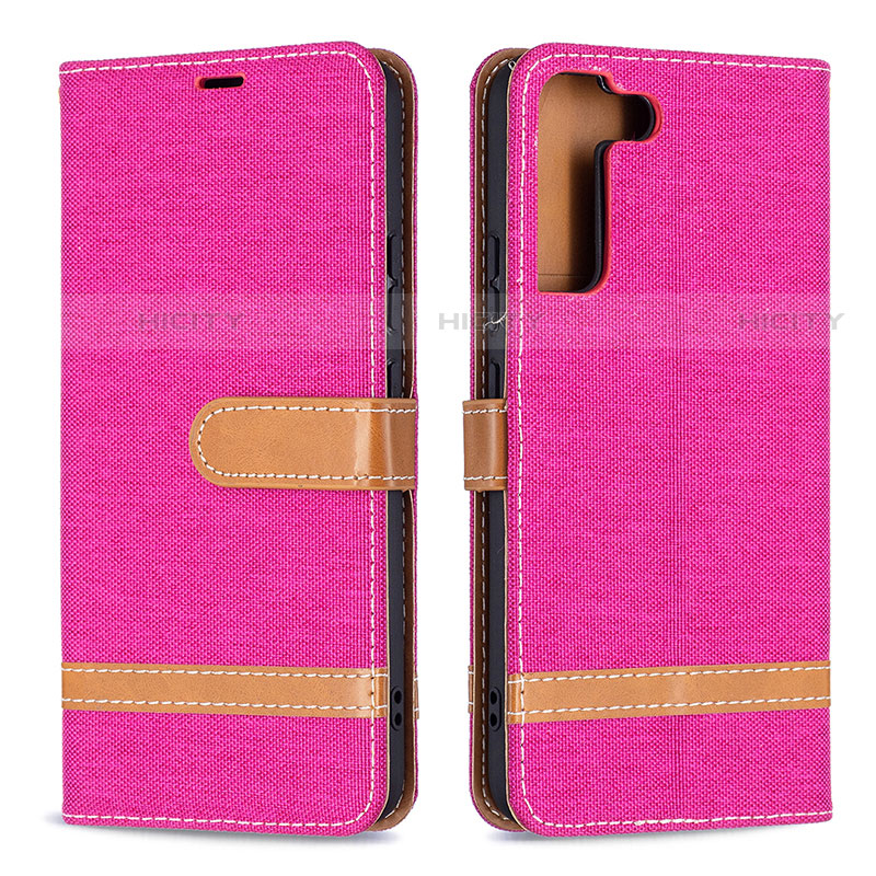 Coque Portefeuille Livre Cuir Etui Clapet B11F pour Samsung Galaxy S21 Plus 5G Rose Rouge Plus