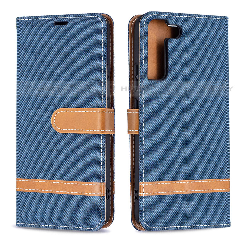 Coque Portefeuille Livre Cuir Etui Clapet B11F pour Samsung Galaxy S22 5G Bleu Royal Plus