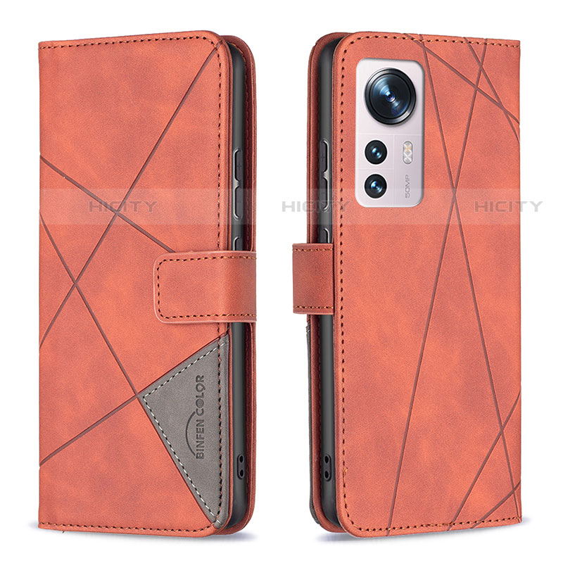 Coque Portefeuille Livre Cuir Etui Clapet B12F pour Xiaomi Mi 12X 5G Orange Plus