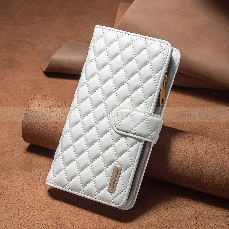 Coque Portefeuille Livre Cuir Etui Clapet B12F pour Xiaomi Redmi 13C Blanc Plus