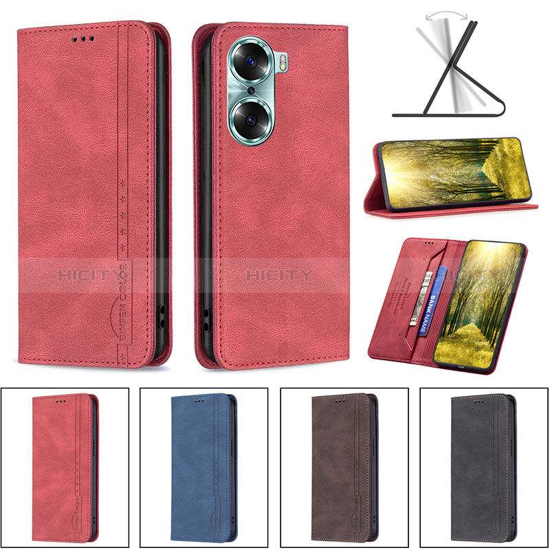 Coque Portefeuille Livre Cuir Etui Clapet B15F pour Huawei Honor 60 Pro 5G Plus
