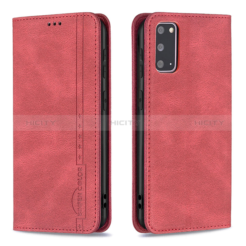 Coque Portefeuille Livre Cuir Etui Clapet B15F pour Samsung Galaxy S20 Rouge Plus