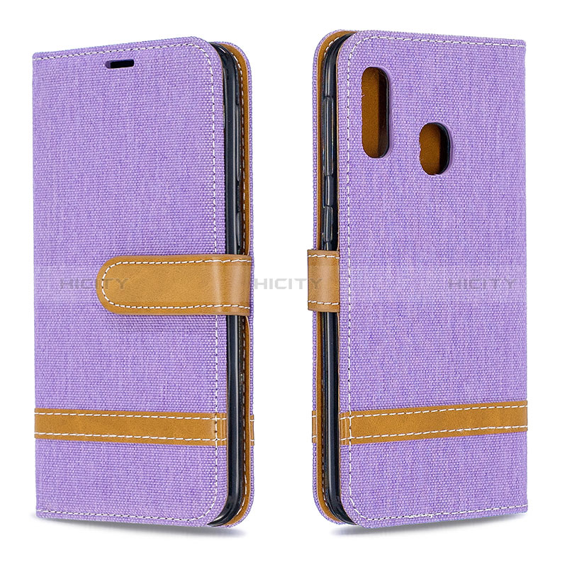 Coque Portefeuille Livre Cuir Etui Clapet B16F pour Samsung Galaxy A20e Violet Clair Plus