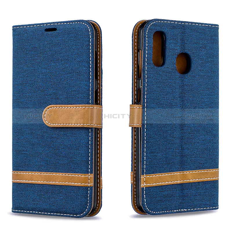 Coque Portefeuille Livre Cuir Etui Clapet B16F pour Samsung Galaxy A30 Bleu Royal Plus