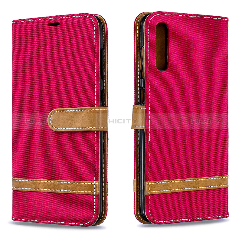 Coque Portefeuille Livre Cuir Etui Clapet B16F pour Samsung Galaxy A70 Rouge Plus