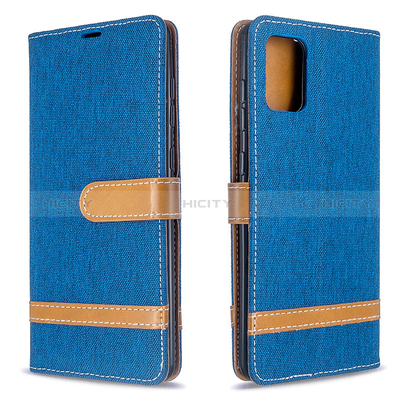 Coque Portefeuille Livre Cuir Etui Clapet B16F pour Samsung Galaxy A71 4G A715 Bleu Plus