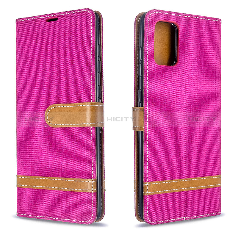 Coque Portefeuille Livre Cuir Etui Clapet B16F pour Samsung Galaxy A71 5G Rose Rouge Plus