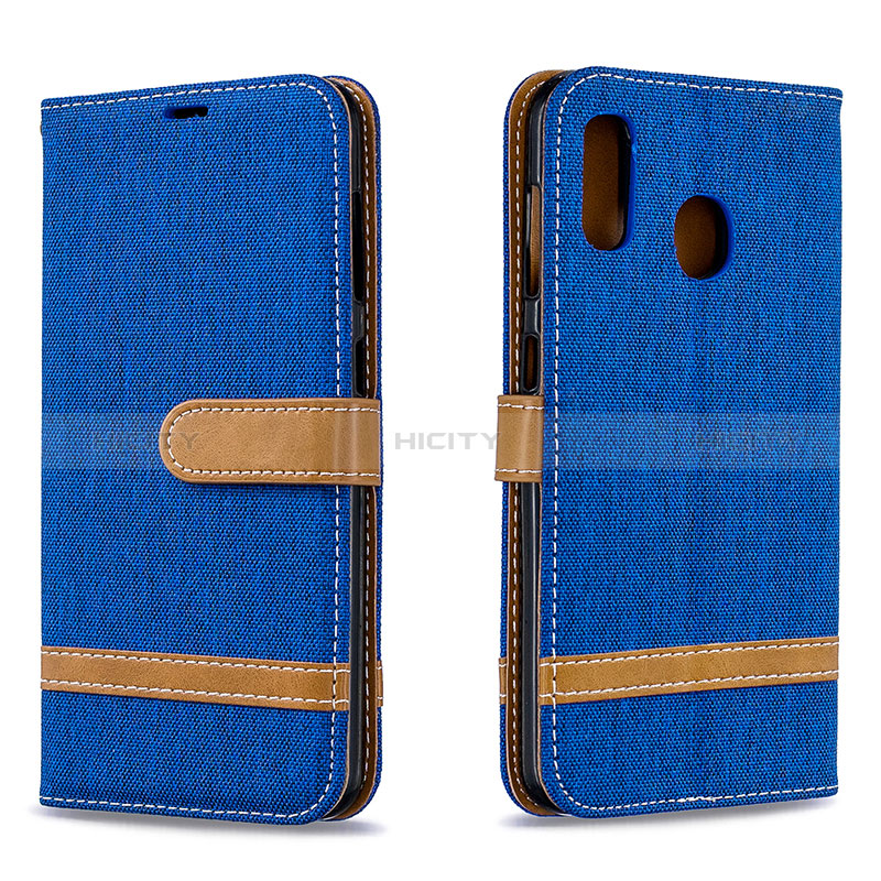 Coque Portefeuille Livre Cuir Etui Clapet B16F pour Samsung Galaxy M10S Bleu Plus