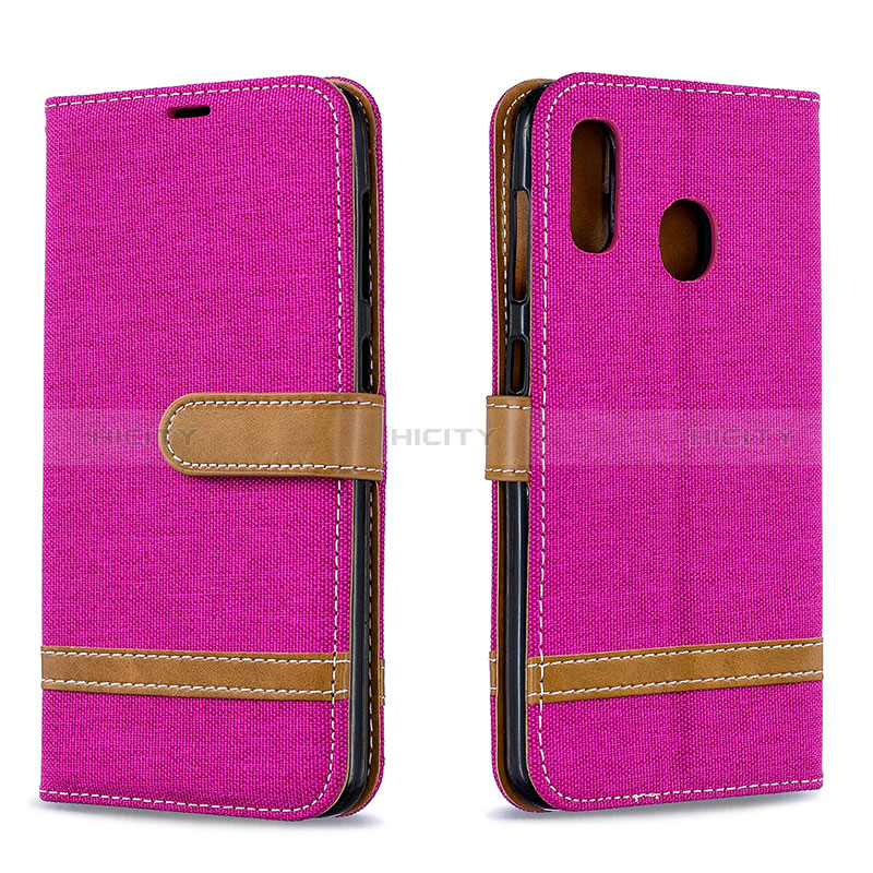 Coque Portefeuille Livre Cuir Etui Clapet B16F pour Samsung Galaxy M10S Rose Rouge Plus