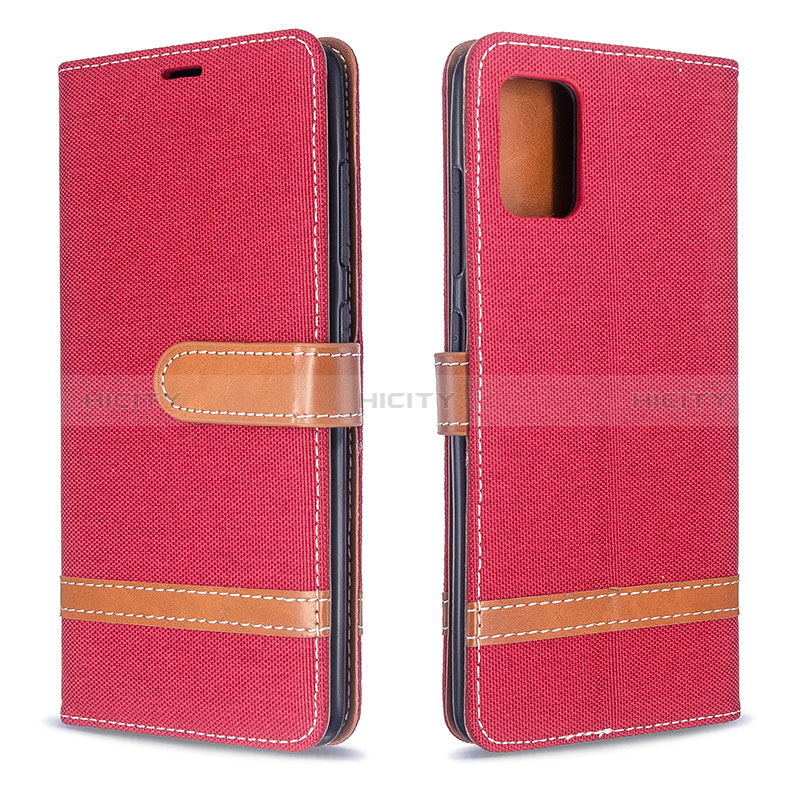 Coque Portefeuille Livre Cuir Etui Clapet B16F pour Samsung Galaxy M40S Rouge Plus