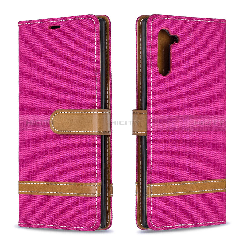 Coque Portefeuille Livre Cuir Etui Clapet B16F pour Samsung Galaxy Note 10 5G Rose Rouge Plus