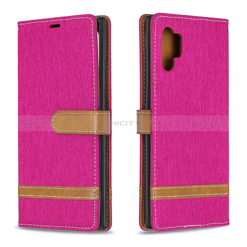 Coque Portefeuille Livre Cuir Etui Clapet B16F pour Samsung Galaxy Note 10 Plus 5G Rose Rouge Plus
