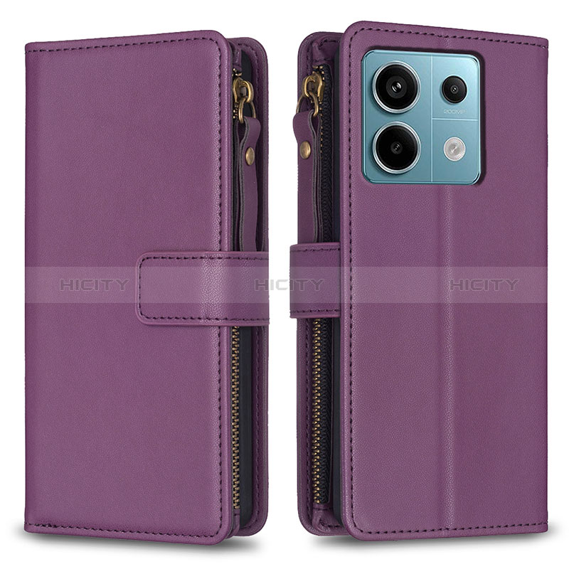 Coque Portefeuille Livre Cuir Etui Clapet B17F pour Xiaomi Redmi Note 13 Pro 5G Violet Plus