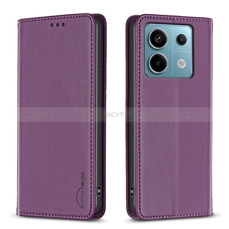Coque Portefeuille Livre Cuir Etui Clapet B22F pour Xiaomi Redmi Note 13 Pro 5G Violet Plus