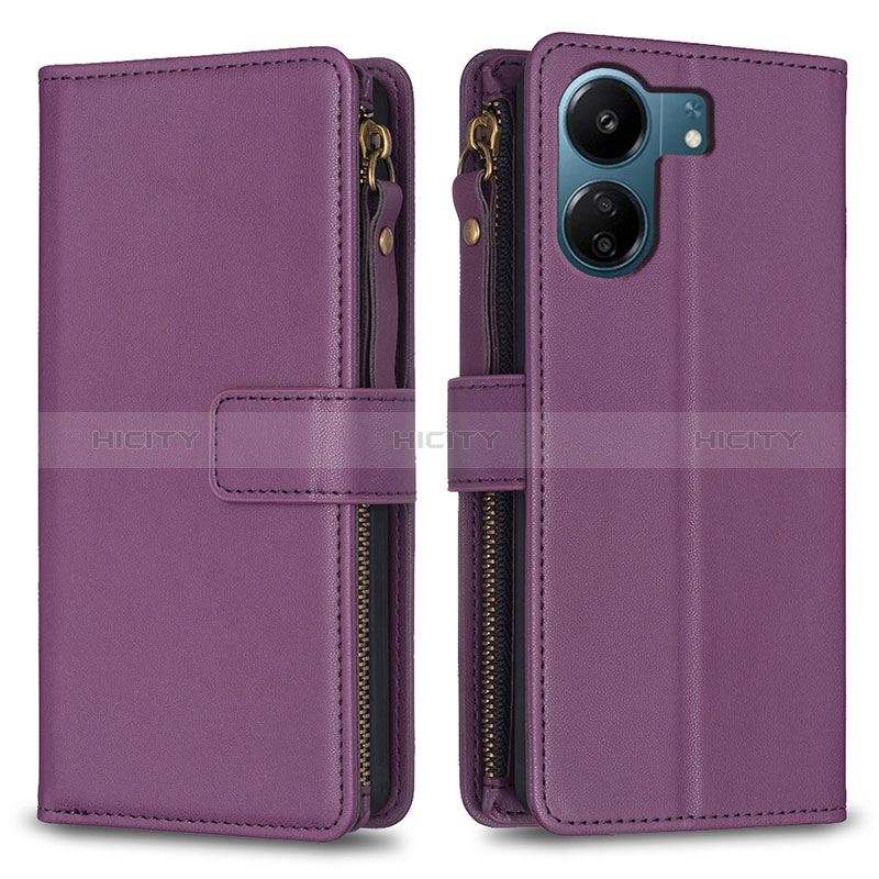 Coque Portefeuille Livre Cuir Etui Clapet B23F pour Xiaomi Redmi 13C Violet Plus