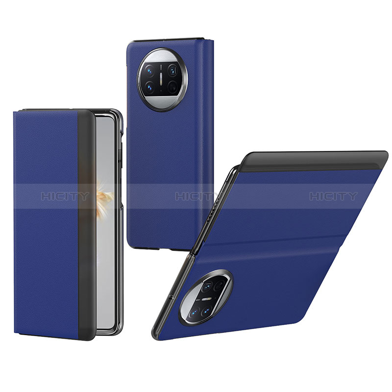 Coque Portefeuille Livre Cuir Etui Clapet BH1 pour Huawei Mate X3 Bleu Plus