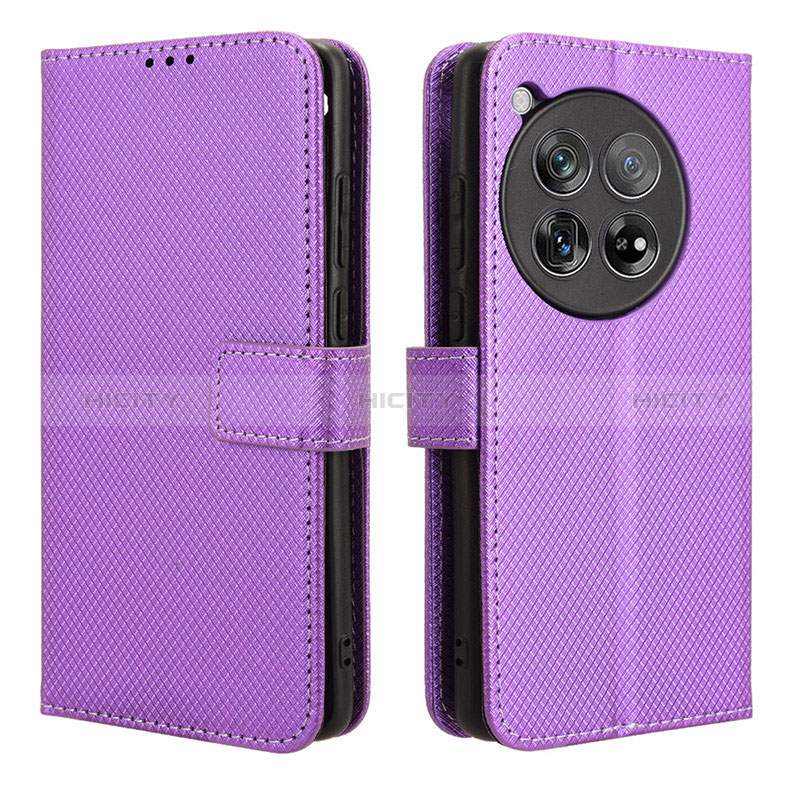 Coque Portefeuille Livre Cuir Etui Clapet BY1 pour OnePlus Ace 3 5G Violet Plus