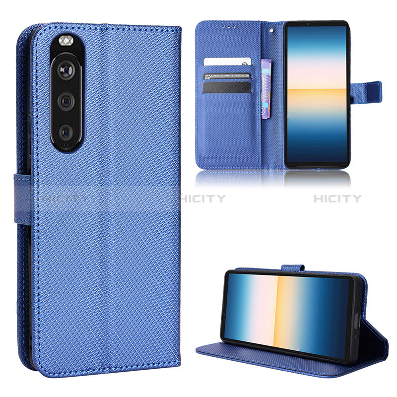 Coque Portefeuille Livre Cuir Etui Clapet BY1 pour Sony Xperia 1 III Bleu Plus