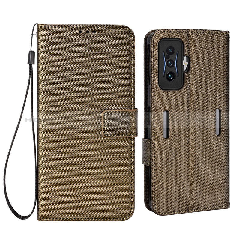 Coque Portefeuille Livre Cuir Etui Clapet BY1 pour Xiaomi Redmi K50 Gaming 5G Marron Plus