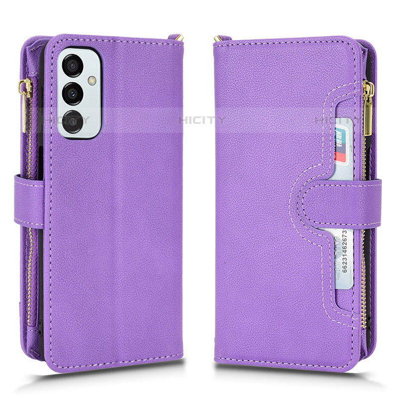 Coque Portefeuille Livre Cuir Etui Clapet BY2 pour Samsung Galaxy M23 5G Violet Plus