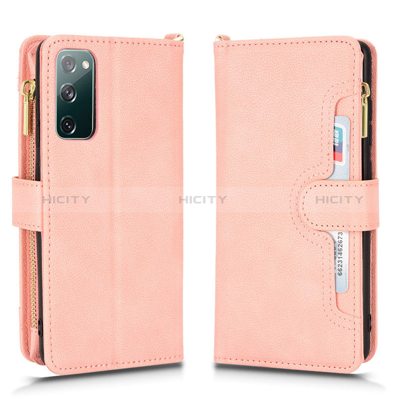 Coque Portefeuille Livre Cuir Etui Clapet BY2 pour Samsung Galaxy S20 FE 5G Or Rose Plus