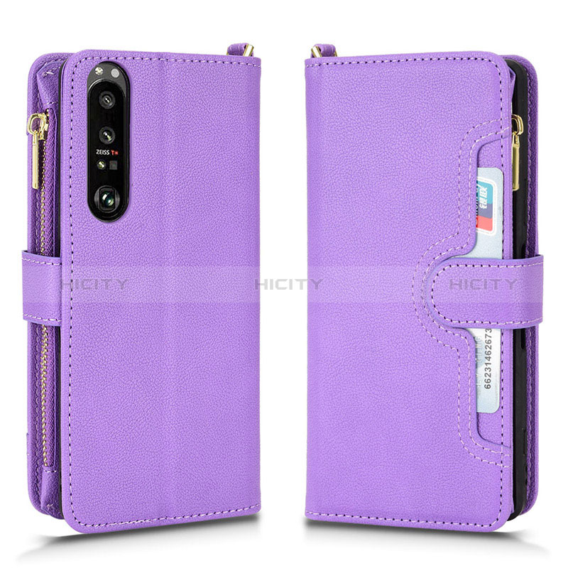 Coque Portefeuille Livre Cuir Etui Clapet BY2 pour Sony Xperia 1 III Or Rose Plus