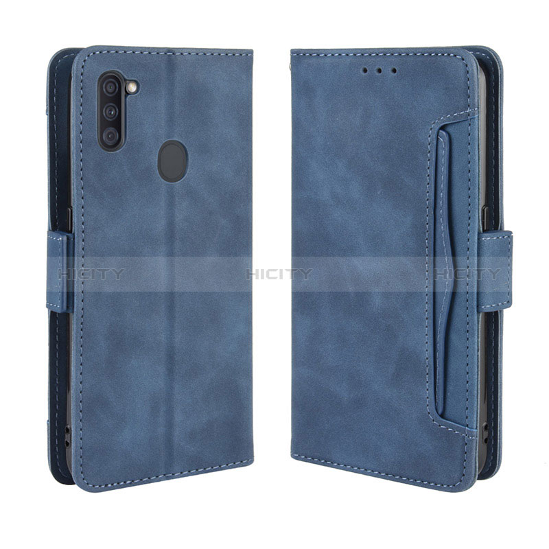 Coque Portefeuille Livre Cuir Etui Clapet BY3 pour Samsung Galaxy A11 Bleu Plus