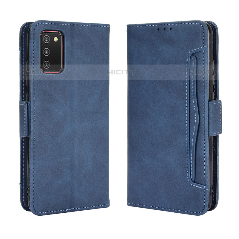 Coque Portefeuille Livre Cuir Etui Clapet BY3 pour Samsung Galaxy M02s Bleu Plus