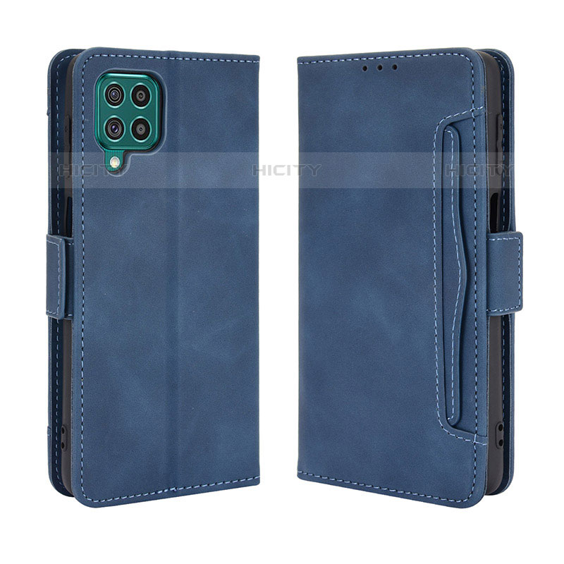 Coque Portefeuille Livre Cuir Etui Clapet BY3 pour Samsung Galaxy M62 4G Bleu Plus