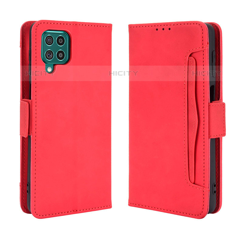 Coque Portefeuille Livre Cuir Etui Clapet BY3 pour Samsung Galaxy M62 4G Rouge Plus