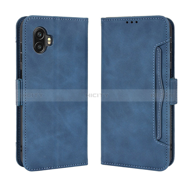 Coque Portefeuille Livre Cuir Etui Clapet BY3 pour Samsung Galaxy XCover 6 Pro 5G Bleu Plus
