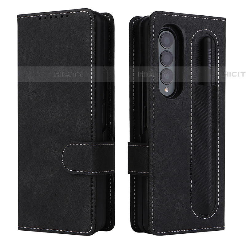 Coque Portefeuille Livre Cuir Etui Clapet BY3 pour Samsung Galaxy Z Fold4 5G Noir Plus