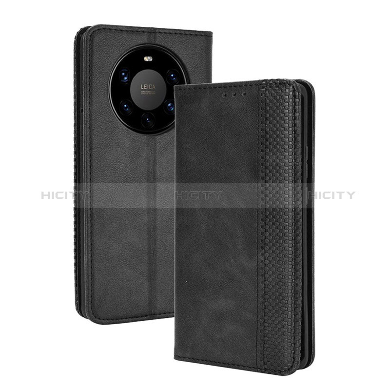 Coque Portefeuille Livre Cuir Etui Clapet BY4 pour Huawei Mate 40 Pro+ Plus Noir Plus
