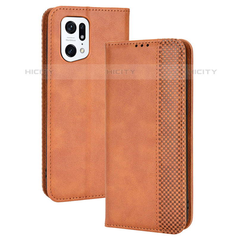 Coque Portefeuille Livre Cuir Etui Clapet BY4 pour Oppo Find X5 Pro 5G Plus